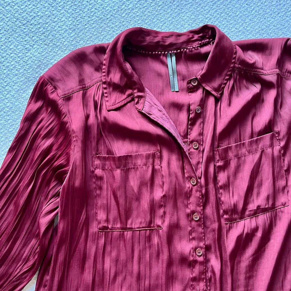 Anthropologie Silk Long Sleeve Buttondown